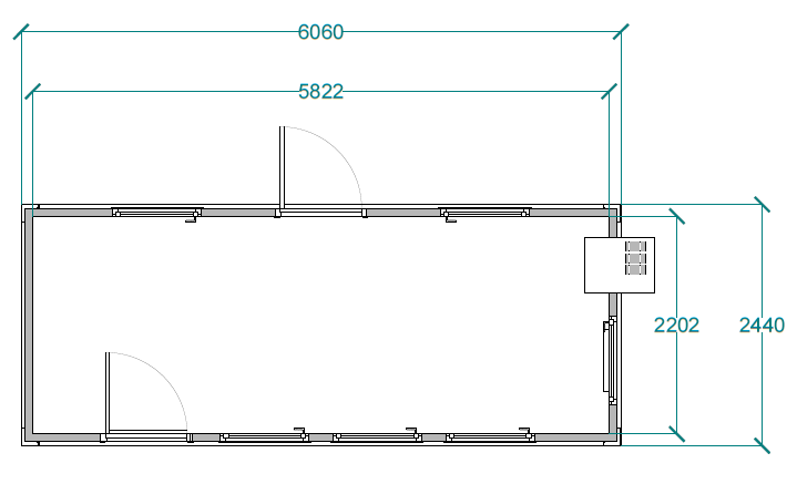 20 lábas panoráma irodakonténer
